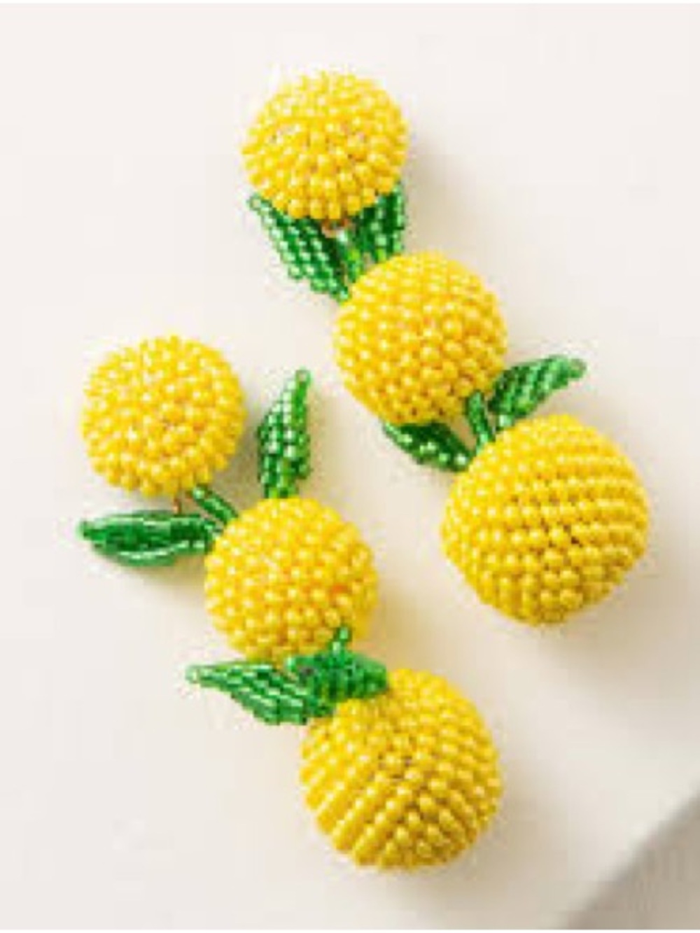 Noonday Yellow Beaded Lemon Earrings